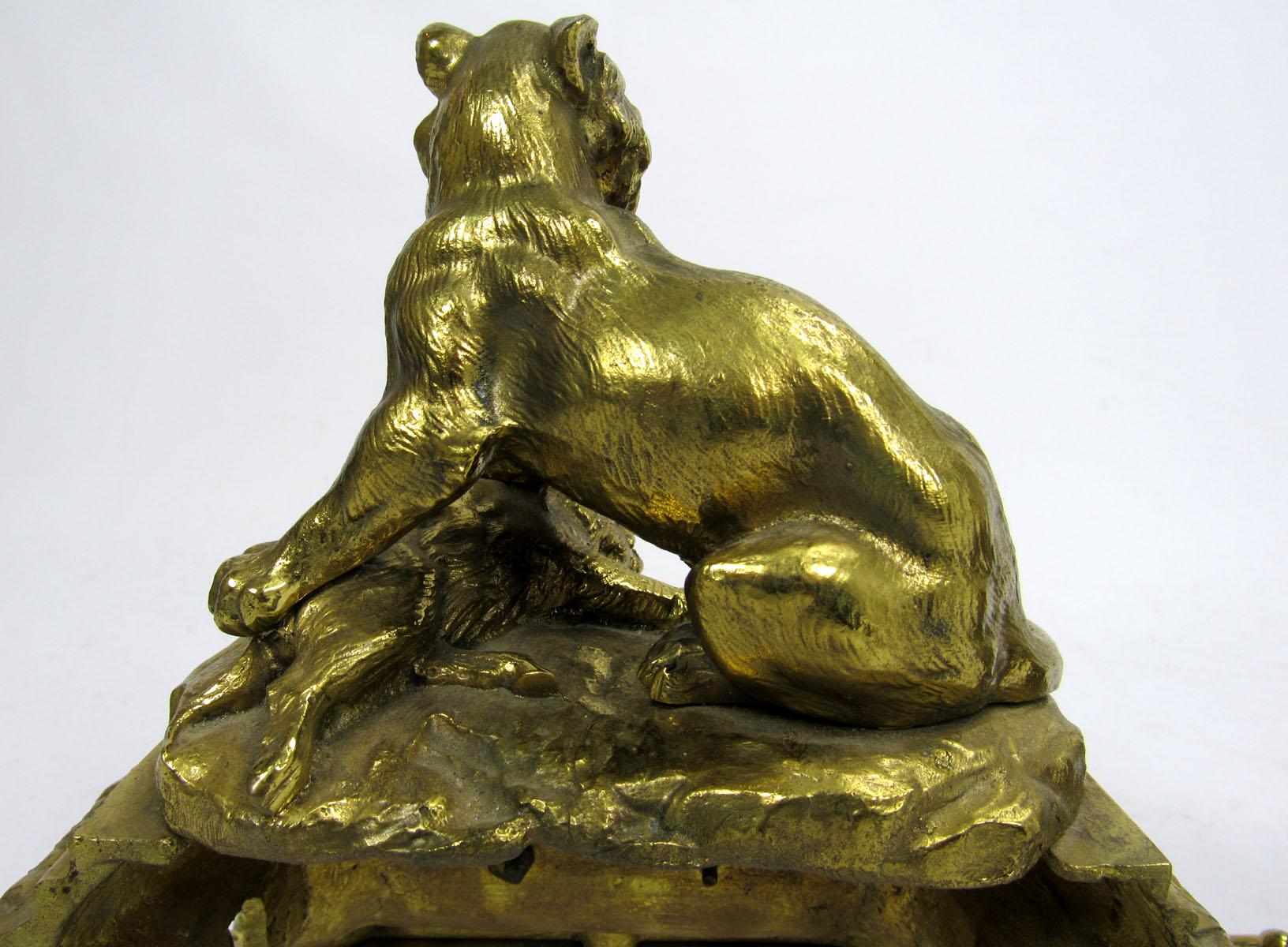 19th Century English Bronze Doré Andirons For Sale 14