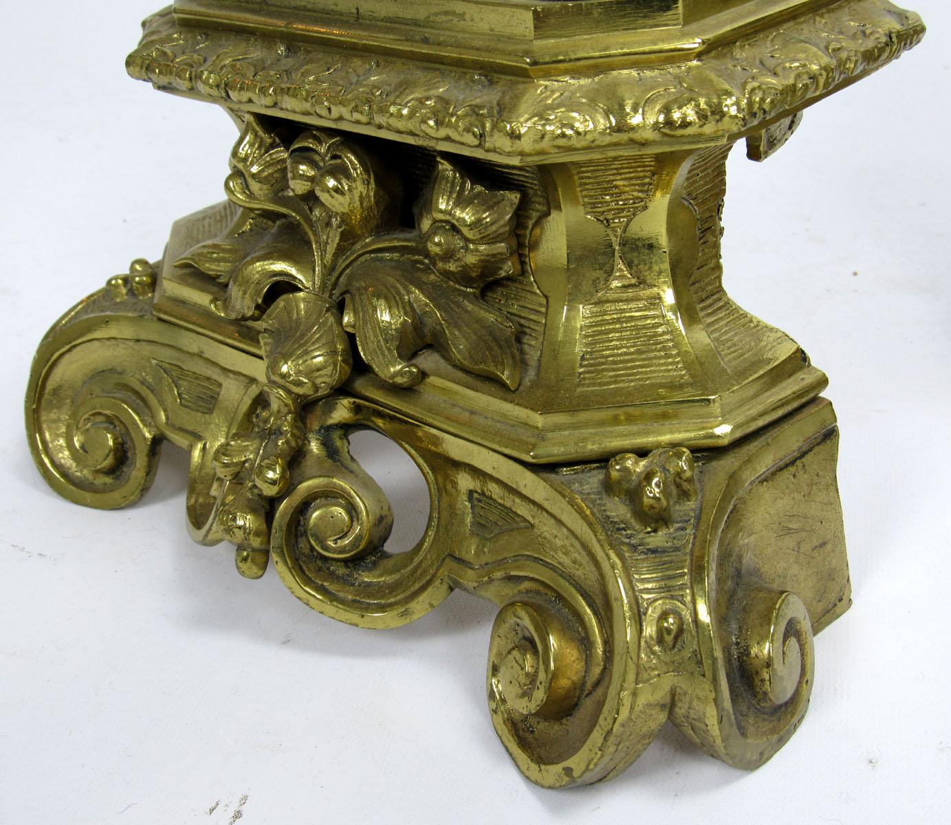 19th Century English Bronze Doré Andirons For Sale 5