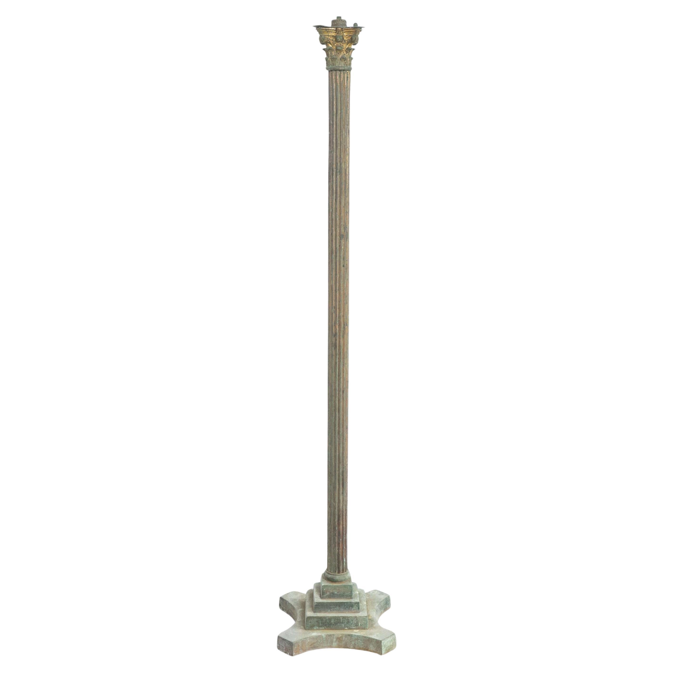 19th Century English Bronze Floor Lamp For Sale