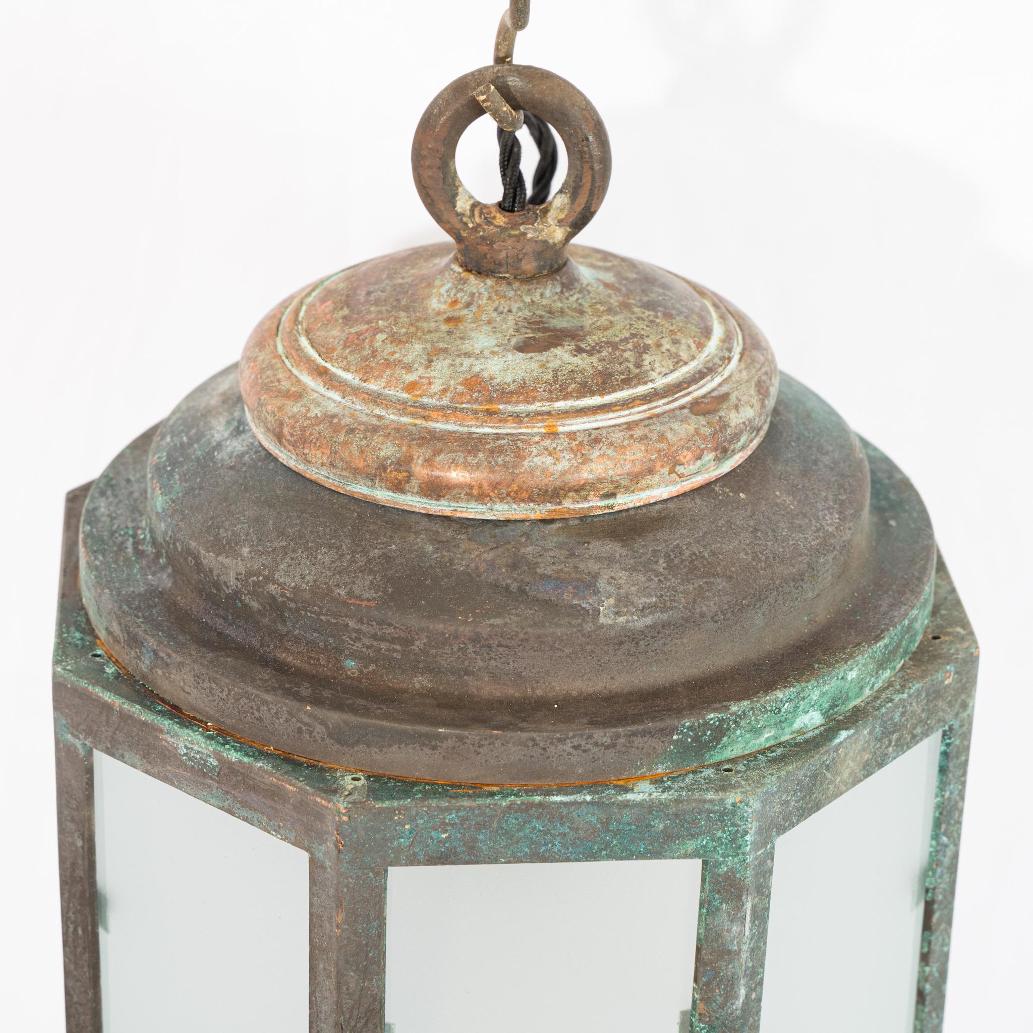 XIXe siècle Lanterne anglaise en bronze du 19e siècle en vente