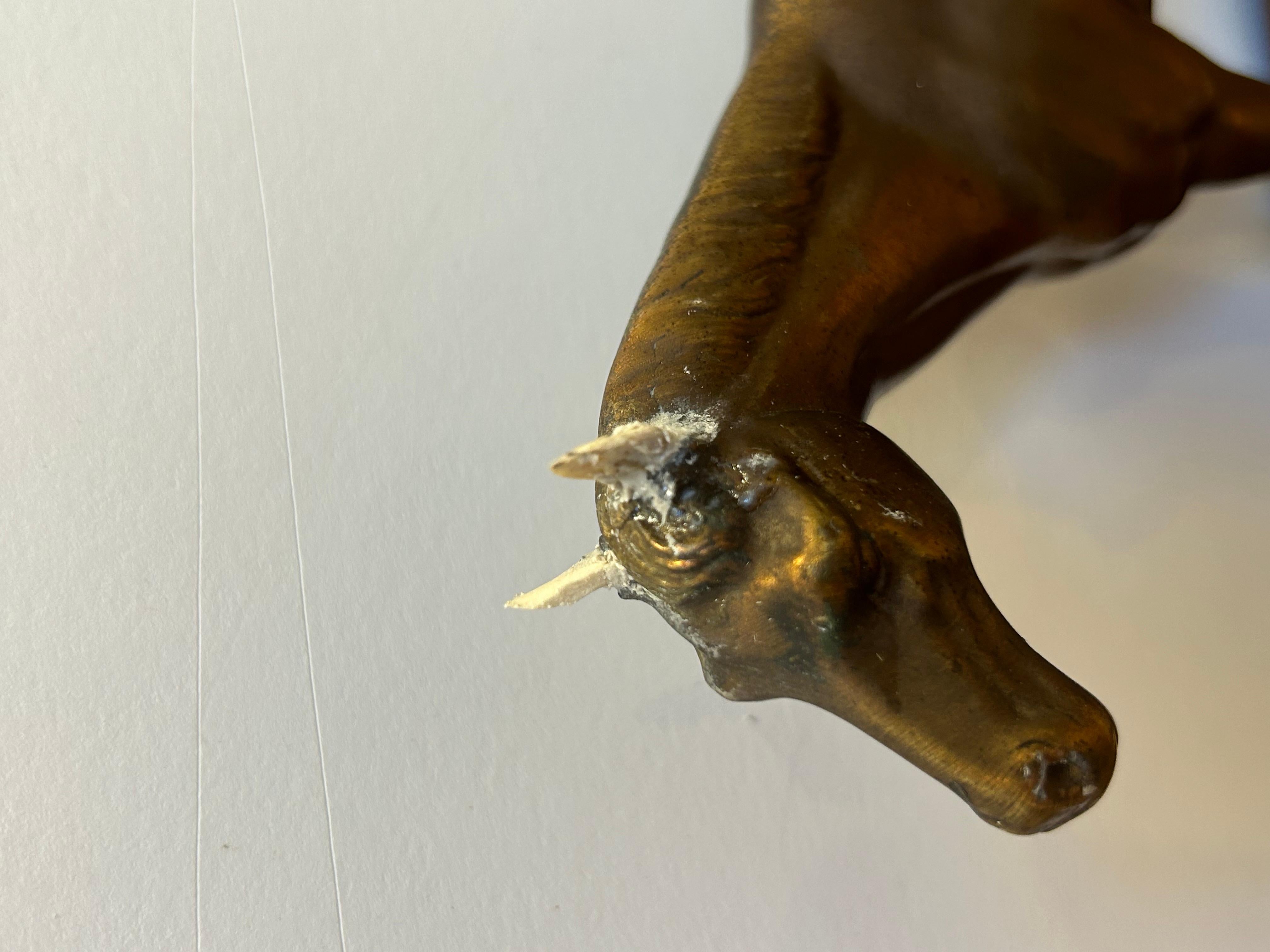 19th Century English Bronze Thoroughbred Horse Sculpture on Wood Base For Sale 6