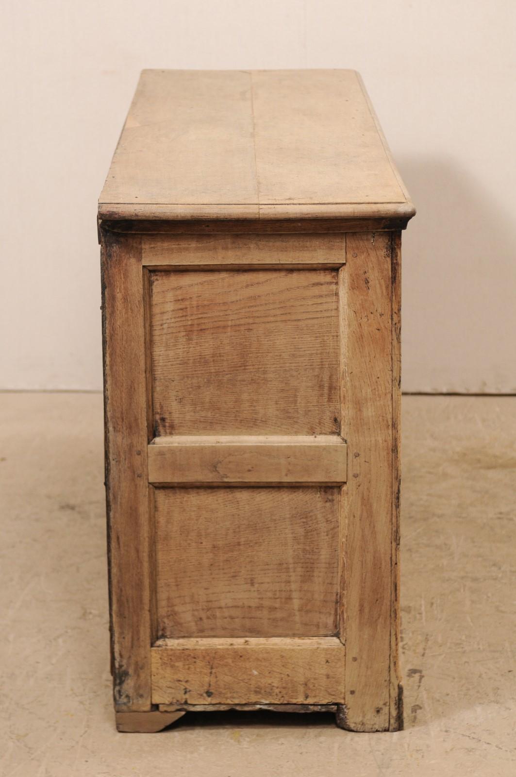 19th Century 19th C. English 5.5 Ft Long Wooden Buffet Cabinet with Fluted Column Side Posts