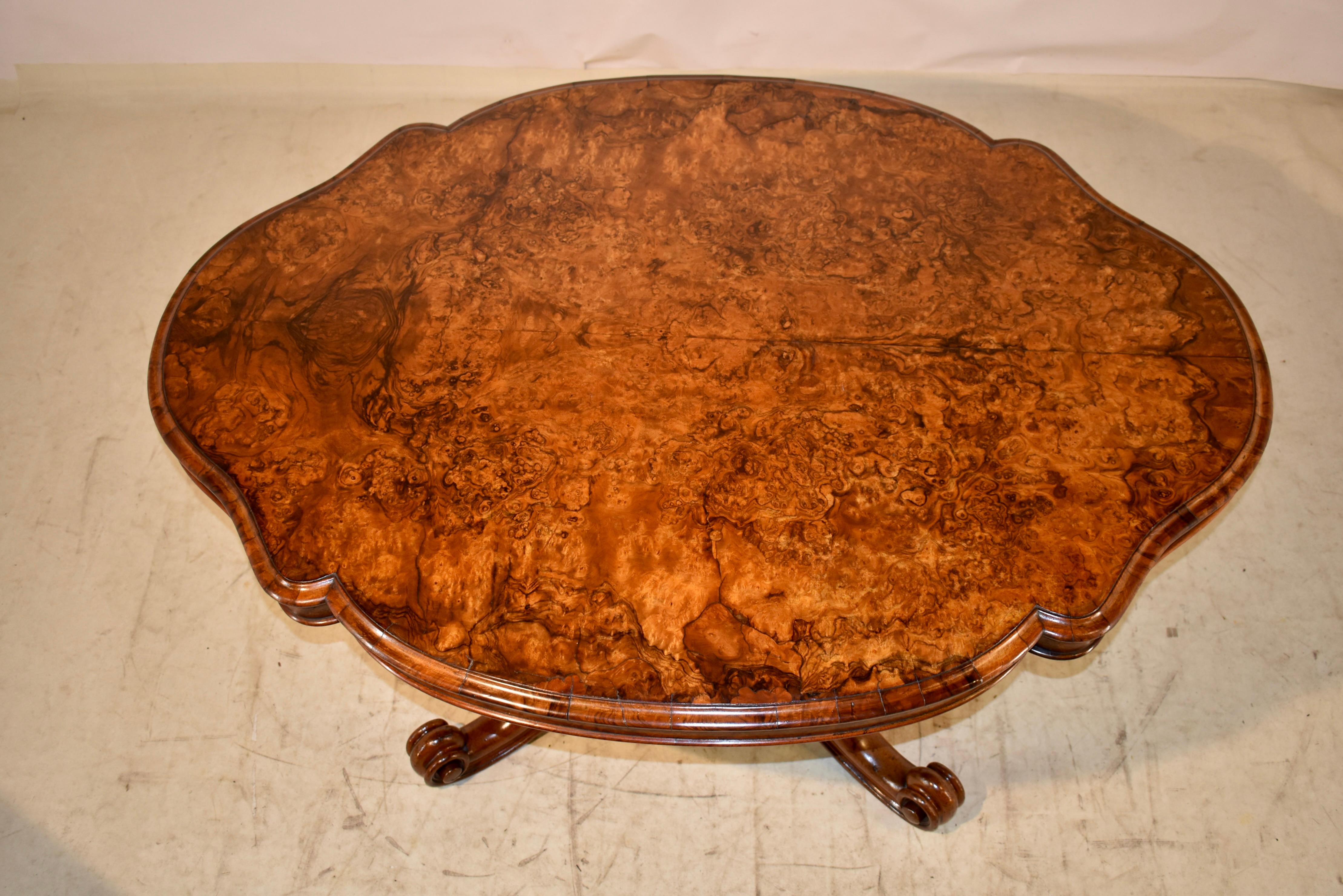 19th Century English Burl Breakfast Table For Sale 5