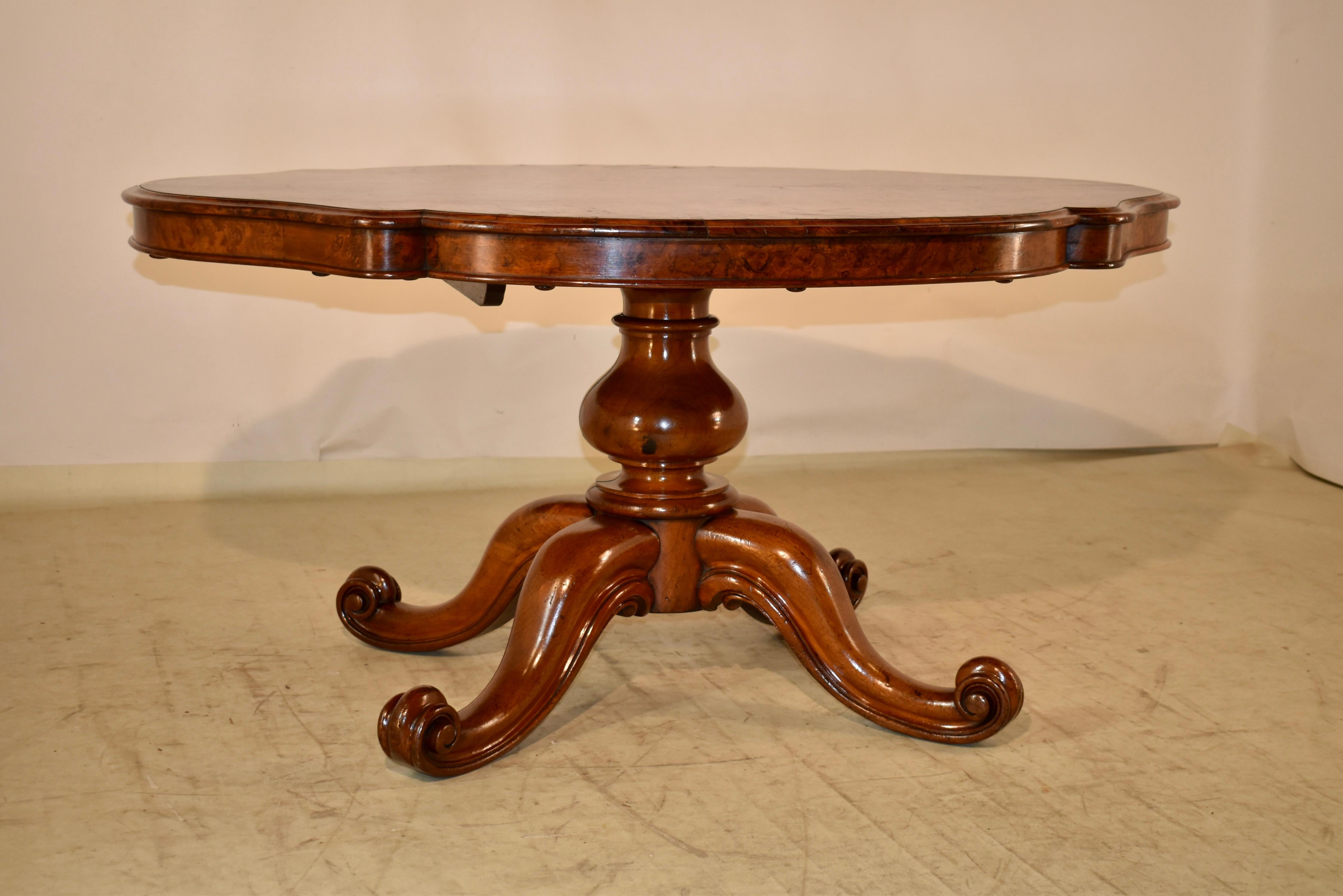 19th Century English Burl Breakfast Table For Sale 3