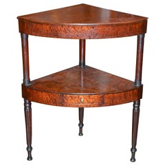 19th Century English Burl Elm Corner Table