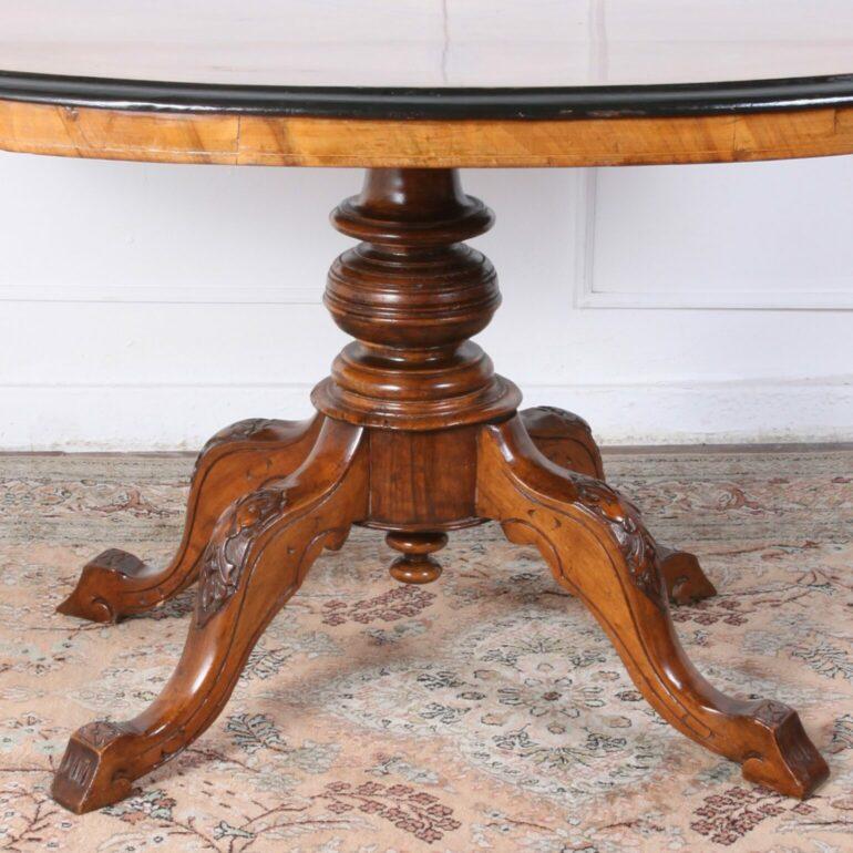 19th Century English Burl Walnut Breakfast/TiltTop Table For Sale at
