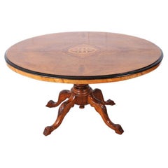 19th Century English Burl Walnut Breakfast/Tilt-Top Table