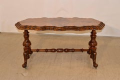 19th Century English Burl Walnut Table