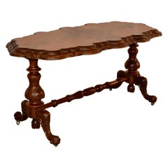 19th Century English Burl Walnut Table