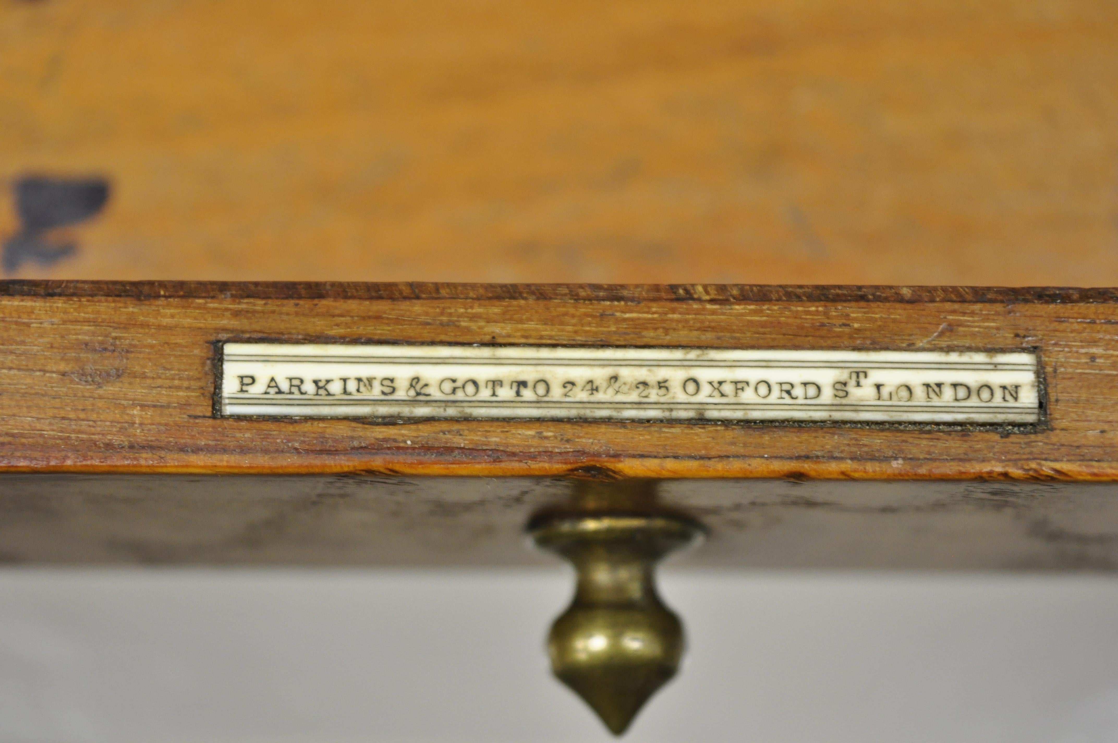 bois de ronce anglais du 19e siècle & Bois de rose Parkins & Encrier Gotto Bureau Boîte aux lettres en vente 4