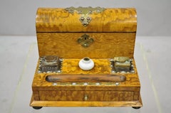 Cassetta per le lettere da scrivania Parkins & Gotto in legno di radica e palissandro del XIX secolo