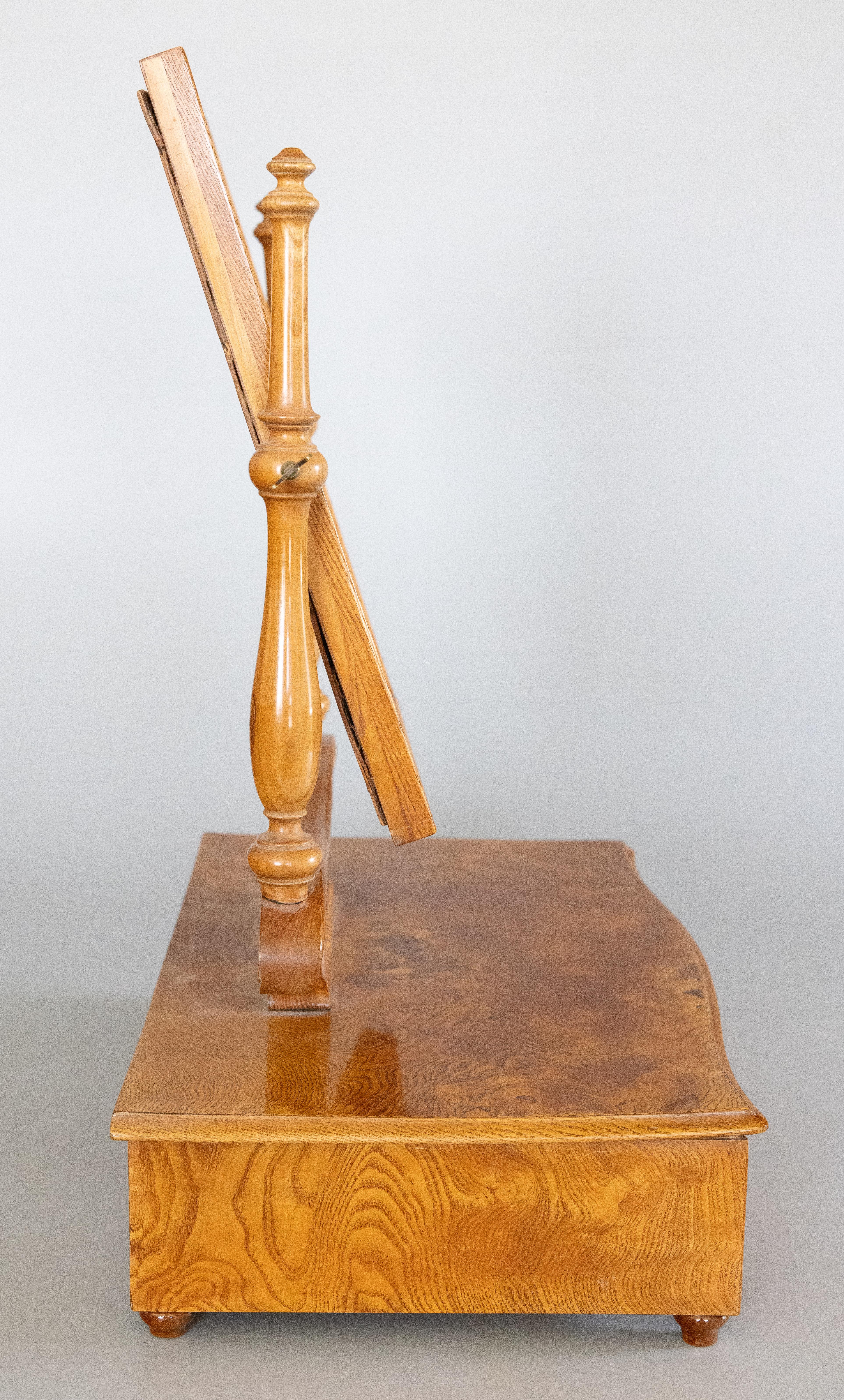 Miroir de table anglais du 19ème siècle avec tiroir Bon état - En vente à Pearland, TX