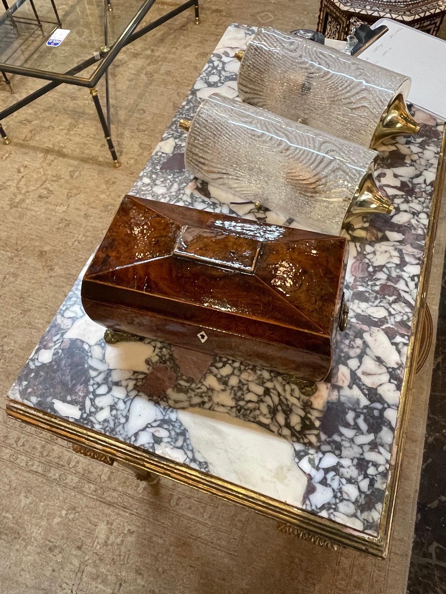 antique wooden tea caddy