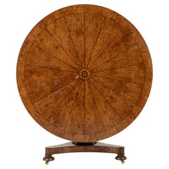 19th Century English Burr Elm Centre Table