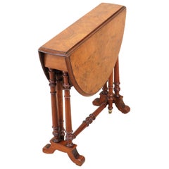 19th Century English Burr Walnut Baby Sutherland Coffee Table