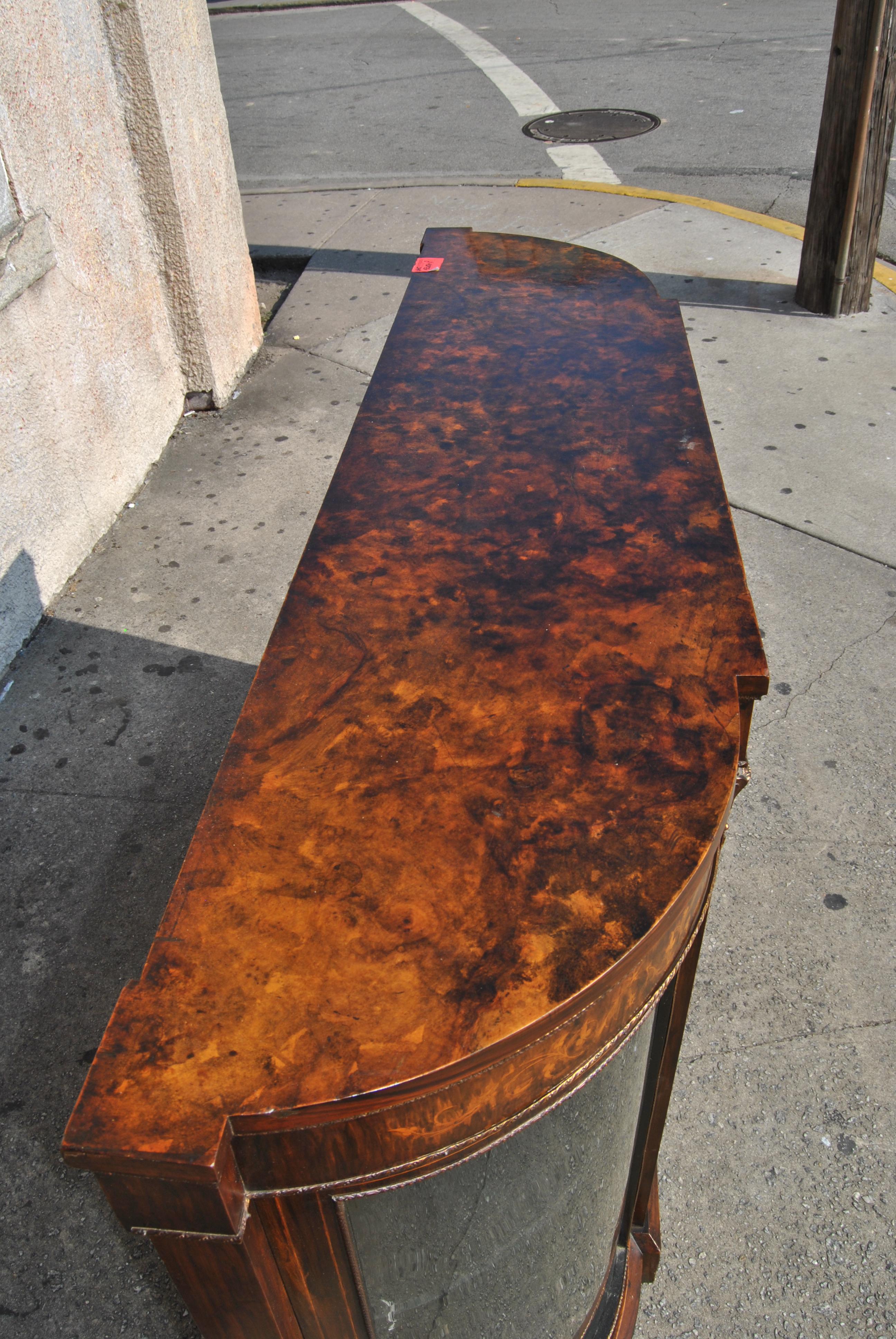 19th Century English Burr Walnut Credenza 1