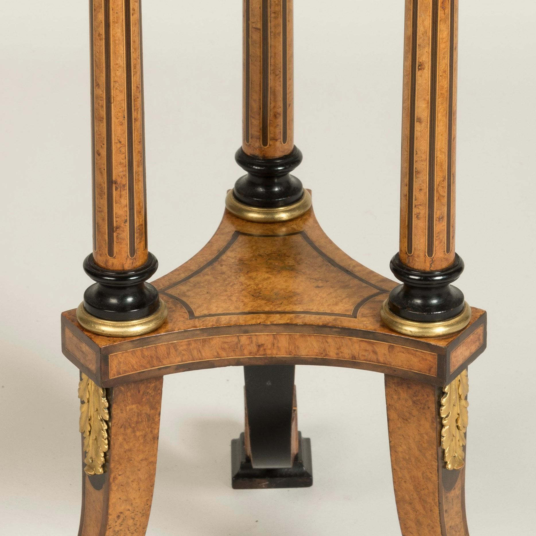 19th Century English Burr Walnut Tripod Table by Gregory & Co of London For Sale 2