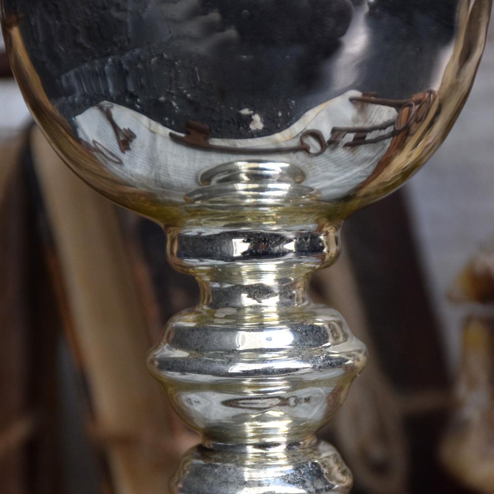 Mid-19th Century 19th Century English Butlers Glass Mercury Gaze Ball