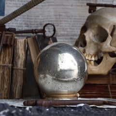 19th Century English Butlers Glass Mercury Gaze Ball