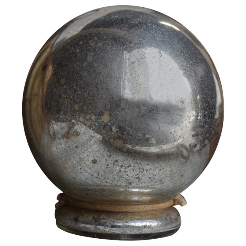 19th Century English Butlers Glass Mercury Gaze Ball