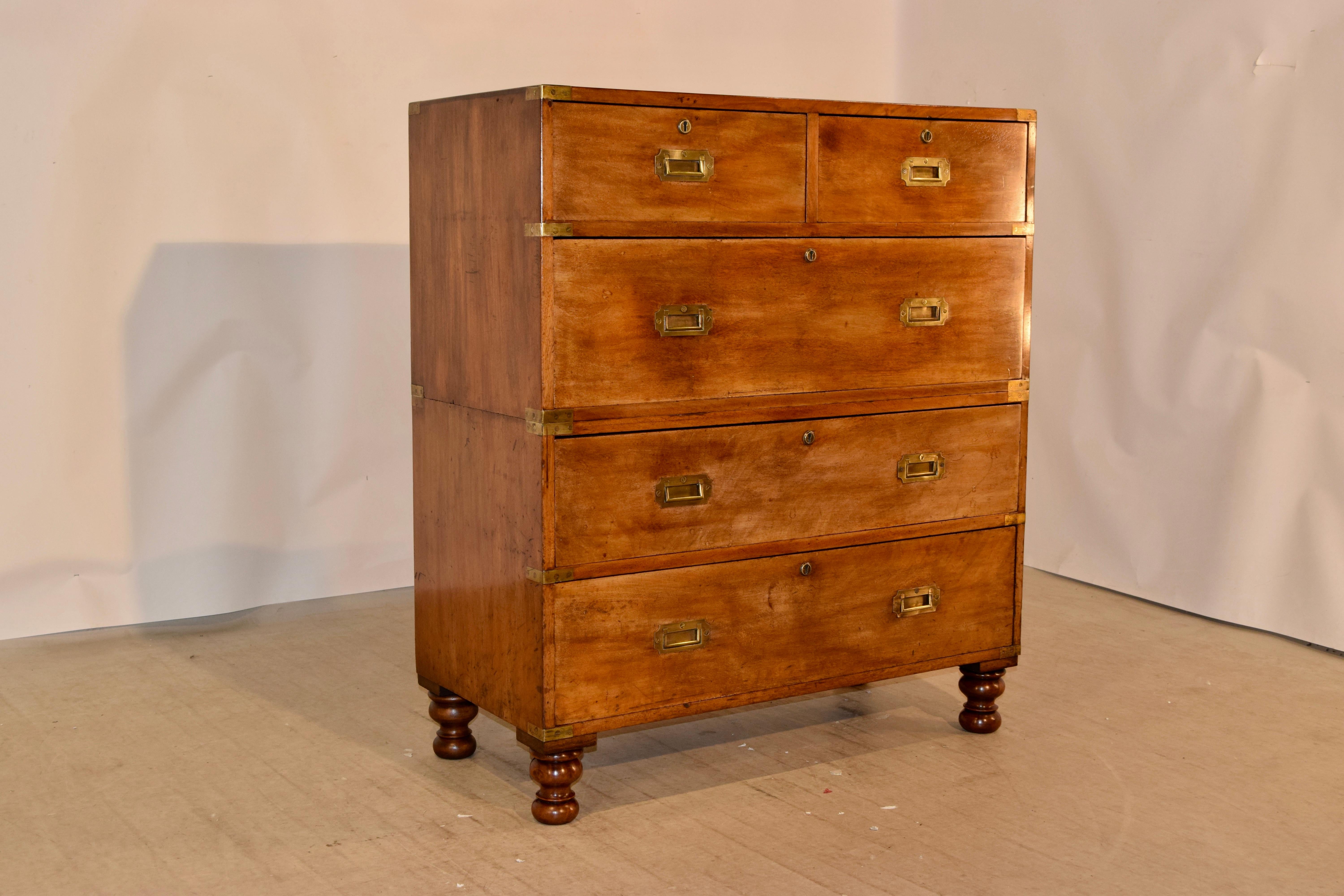 19th Century English Campaign Chest In Good Condition In High Point, NC