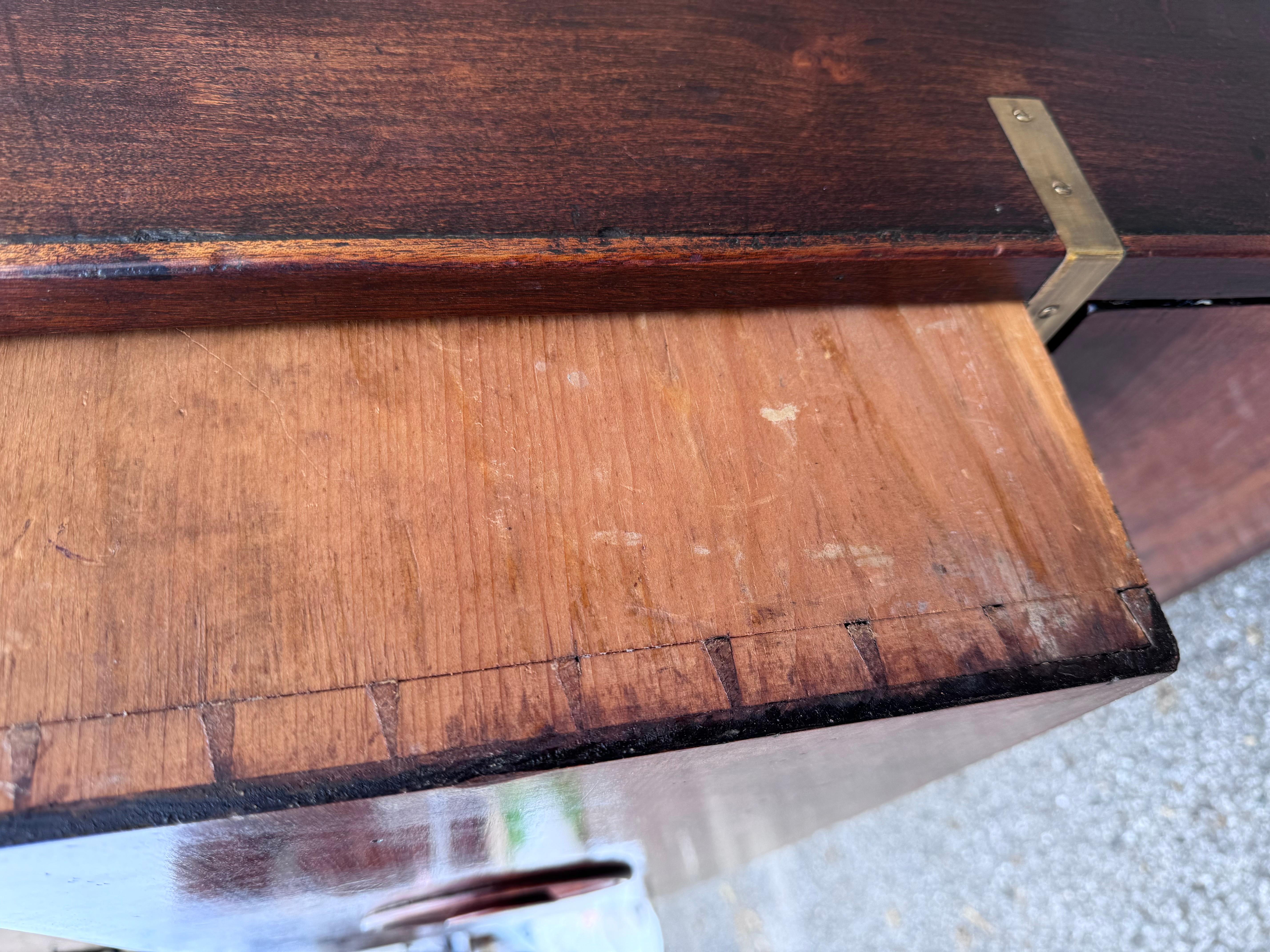 Hardwood 19th Century English Campaign Chest
