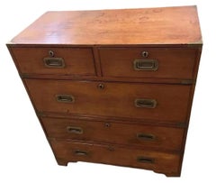 19th Century English Campaign Chest of Drawers / Dresser