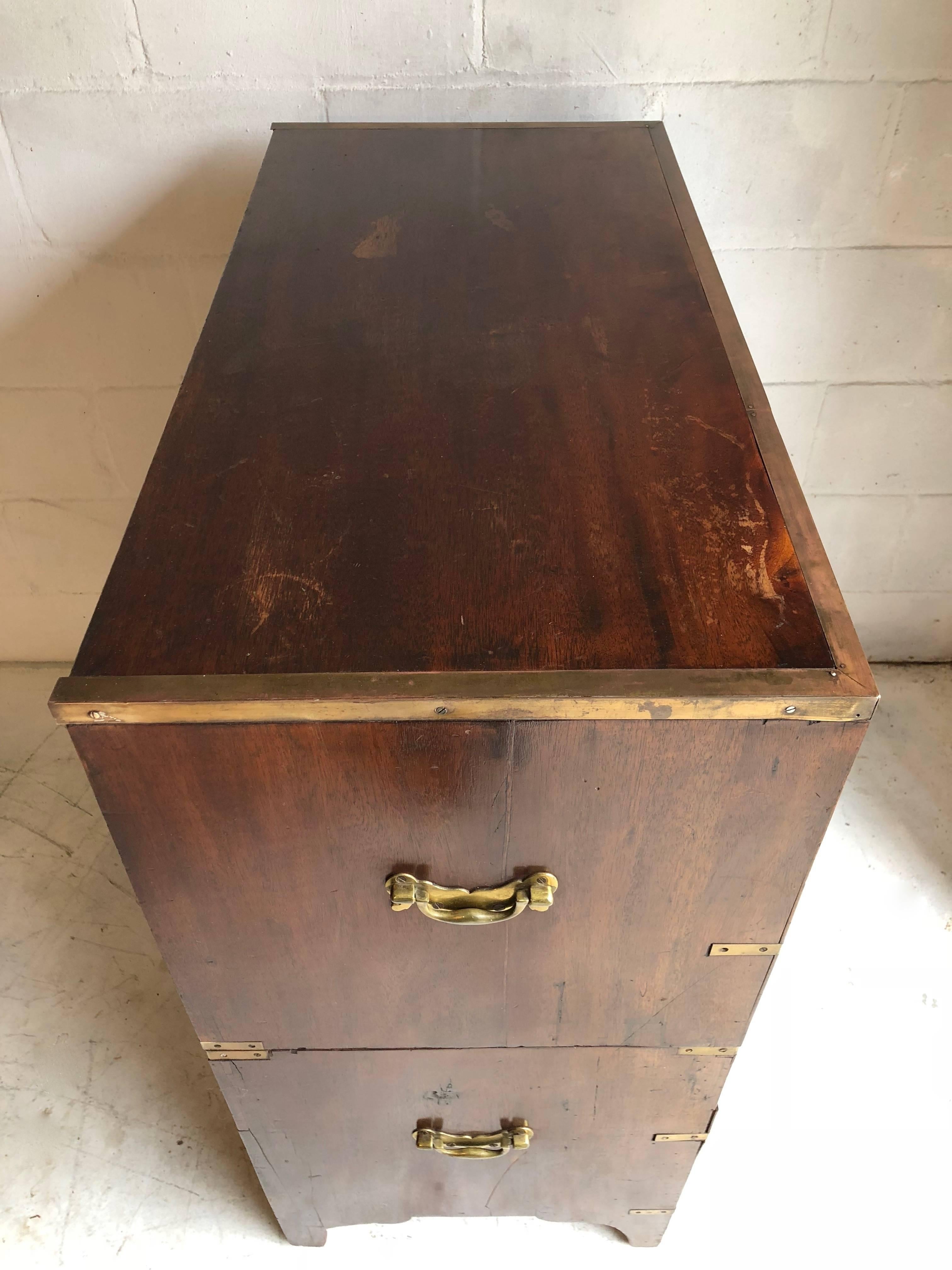 19th Century English Campaign Chest with Desk 7