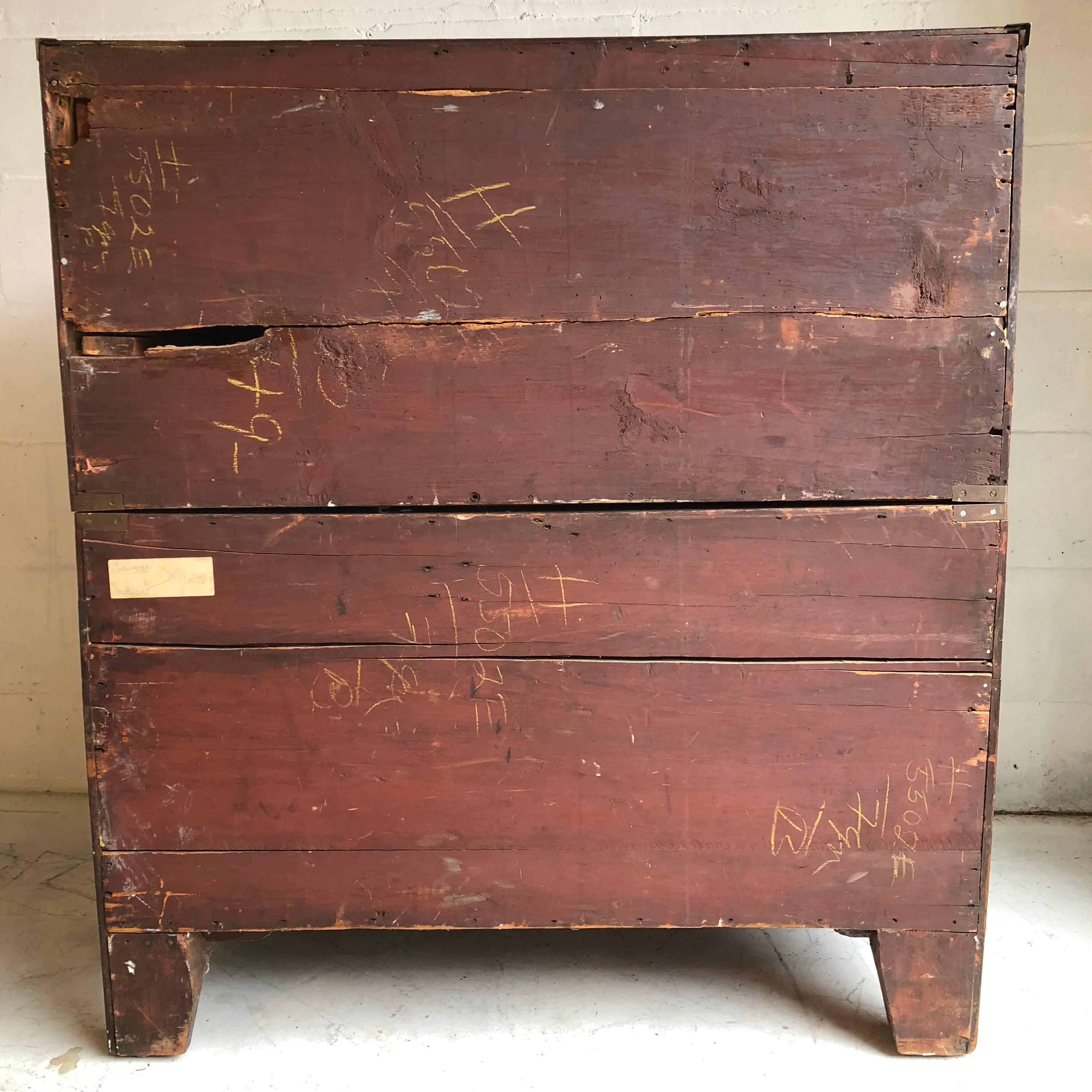 19th Century English Campaign Chest with Desk 8