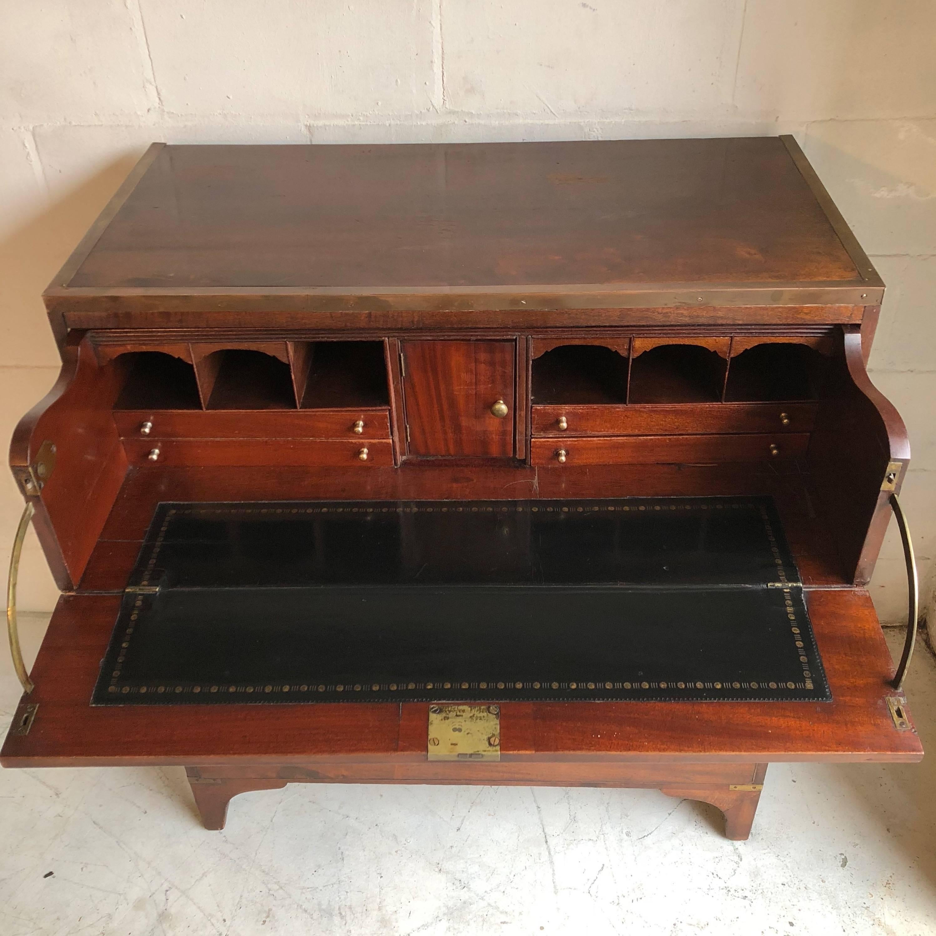 19th Century English Campaign Chest with Desk 10