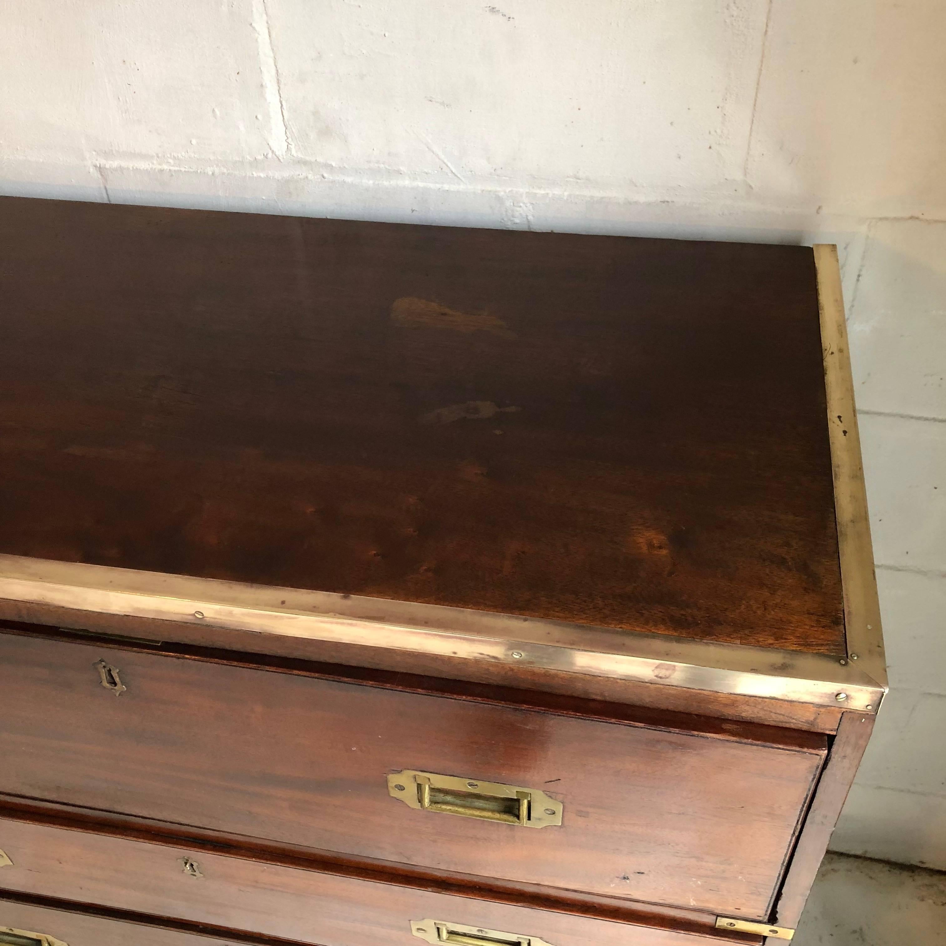 19th Century English Campaign Chest with Desk 1