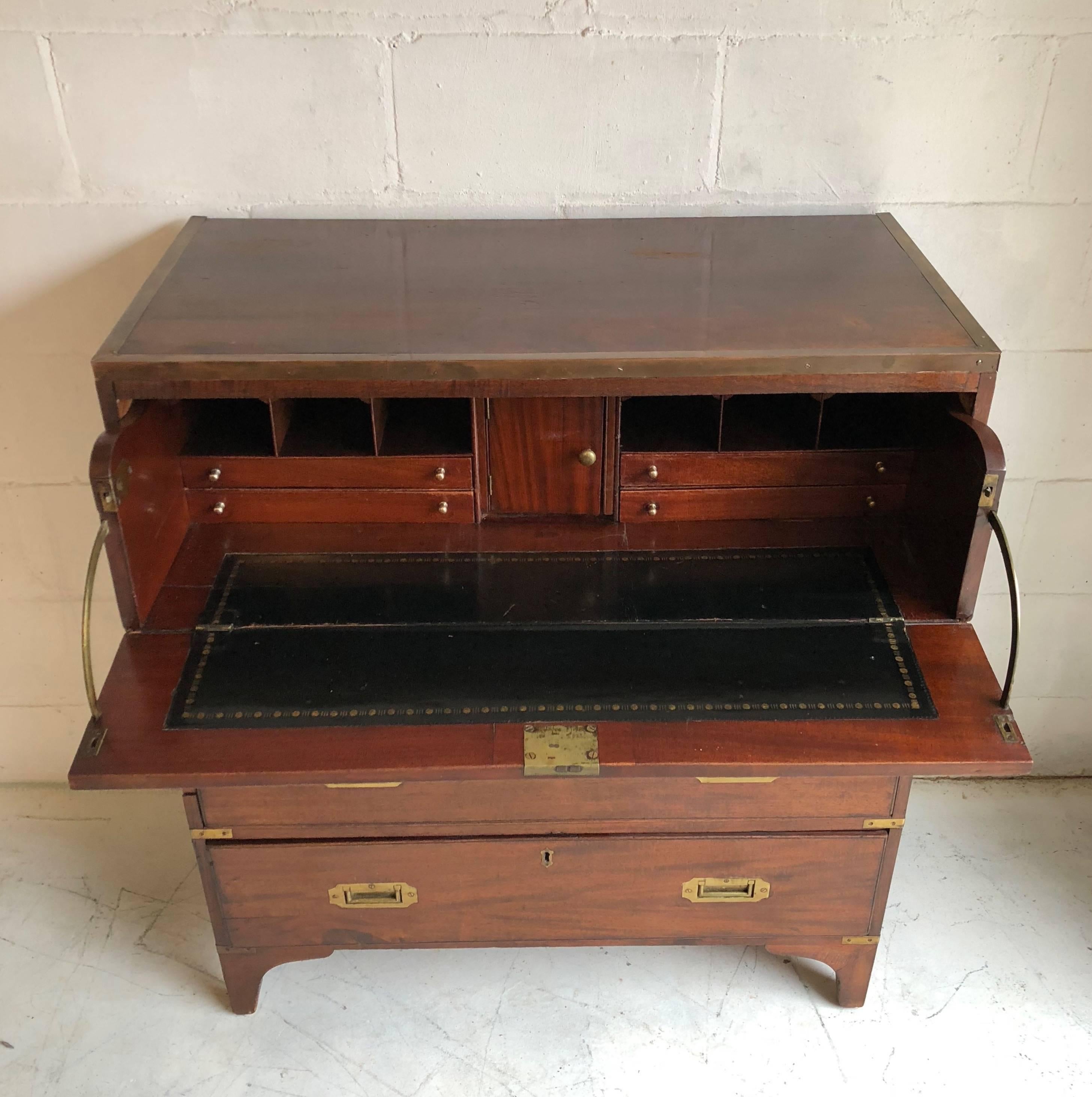 19th Century English Campaign Chest with Desk 3