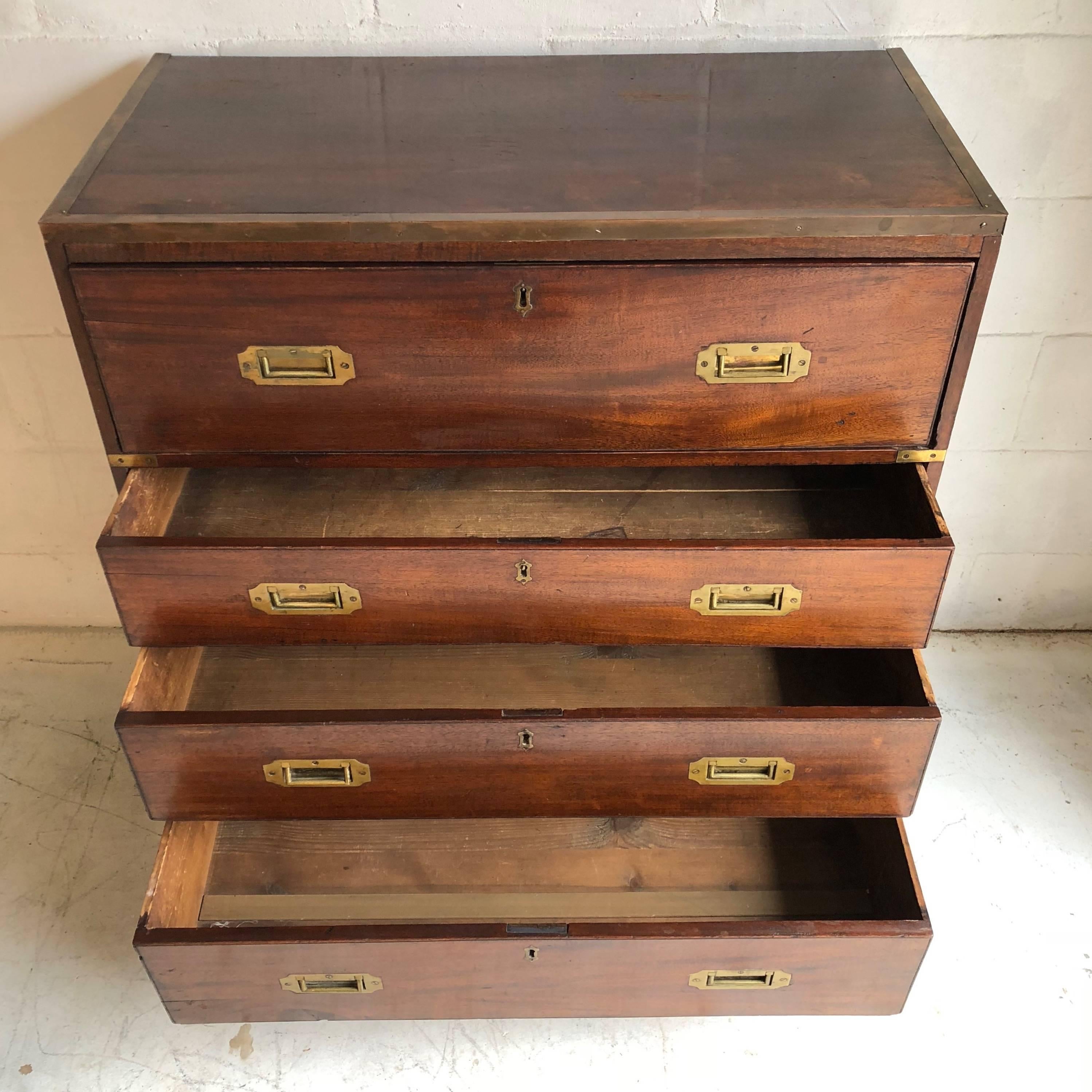 19th Century English Campaign Chest with Desk 4