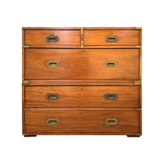 19th Century English Campaign Chest with Five Drawers