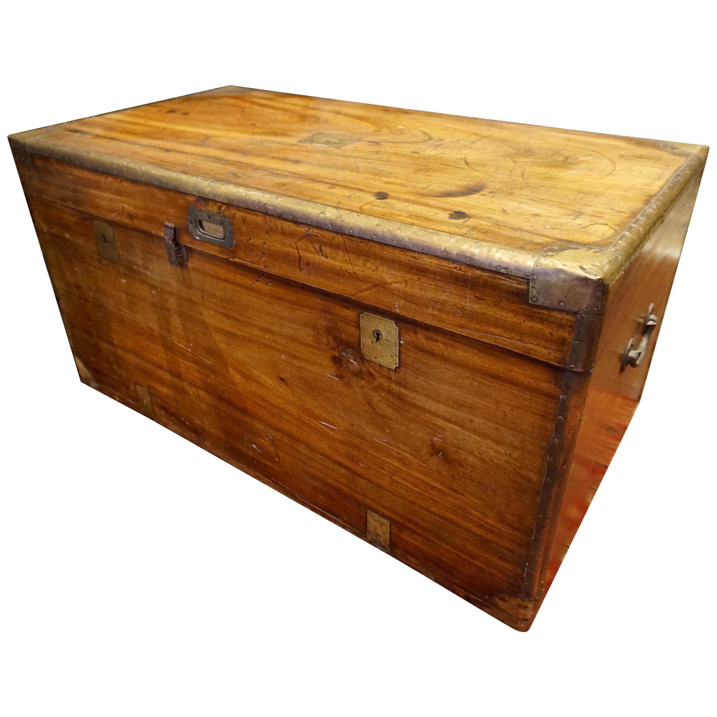 19th Century English Camphor Campaign Chest