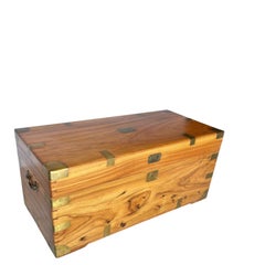 19th Century English Camphor Wood Campaign Chest