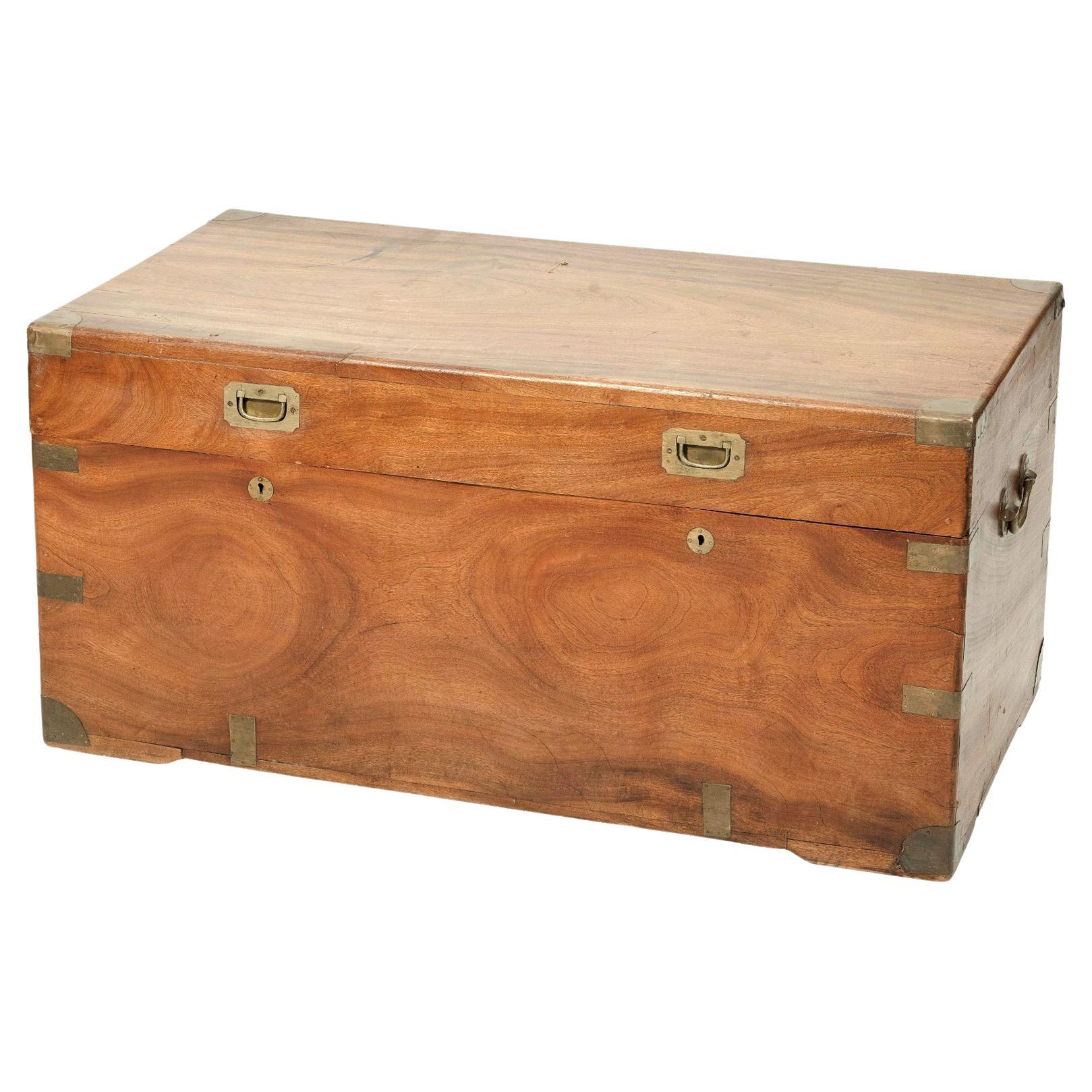 19th Century English Camphorwood Chest For Sale