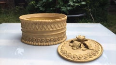 19th Century English Caneware Game Pie Davenport, circa 1830