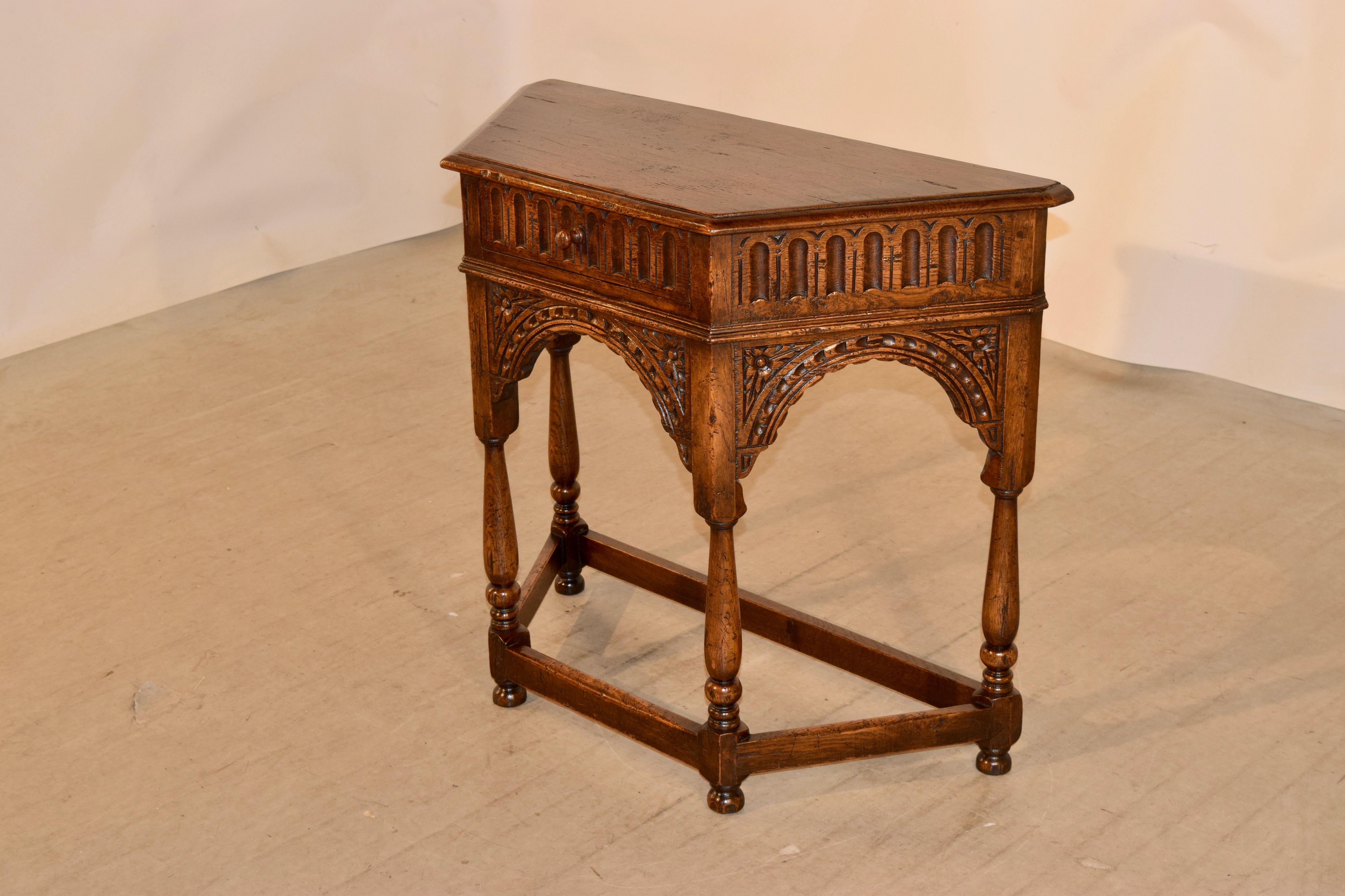 Oak 19th Century English Canted Table