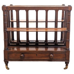 Vintage 19th Century English Canterbury Book Caddy