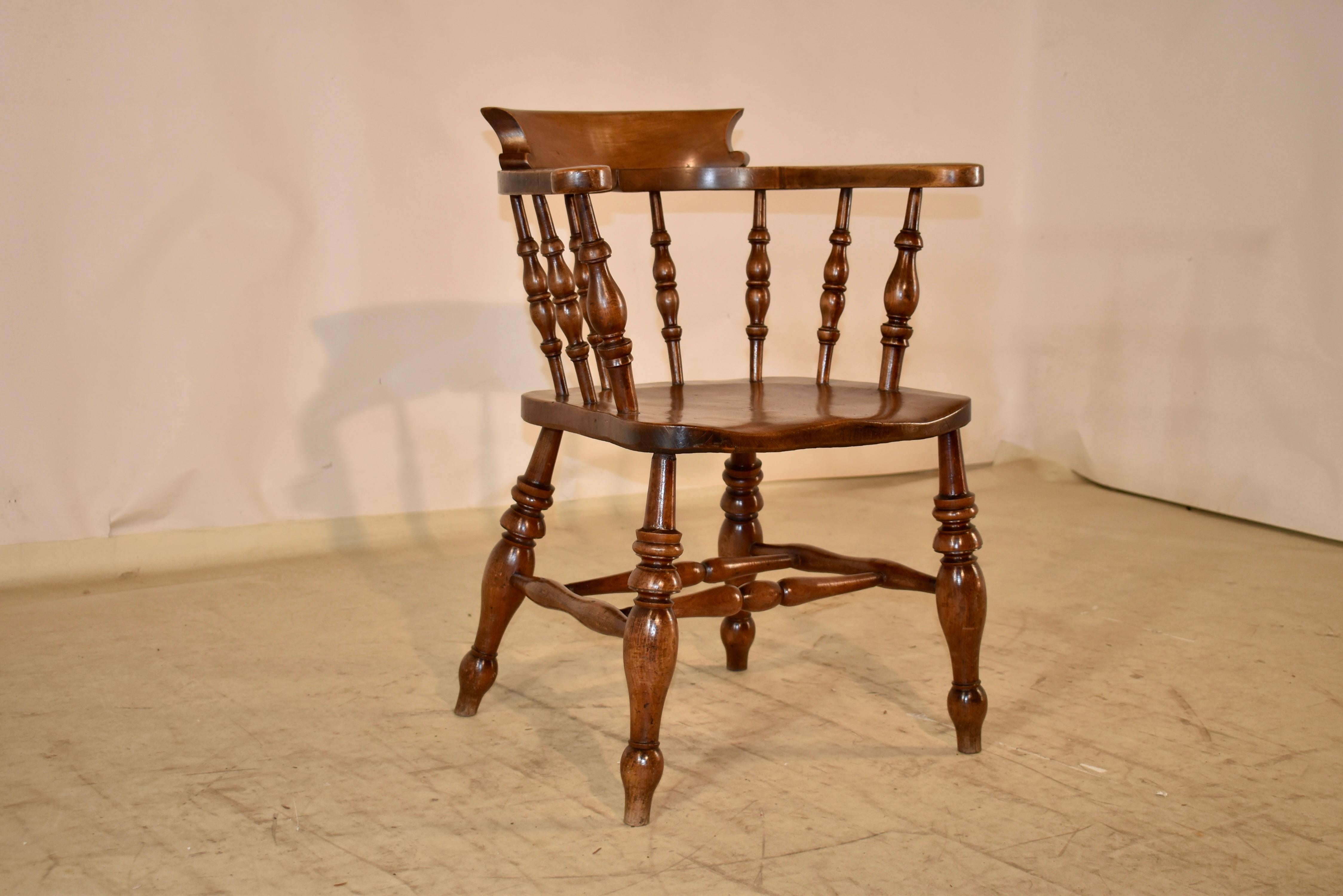 Victorian 19th Century English Captain's Chair For Sale