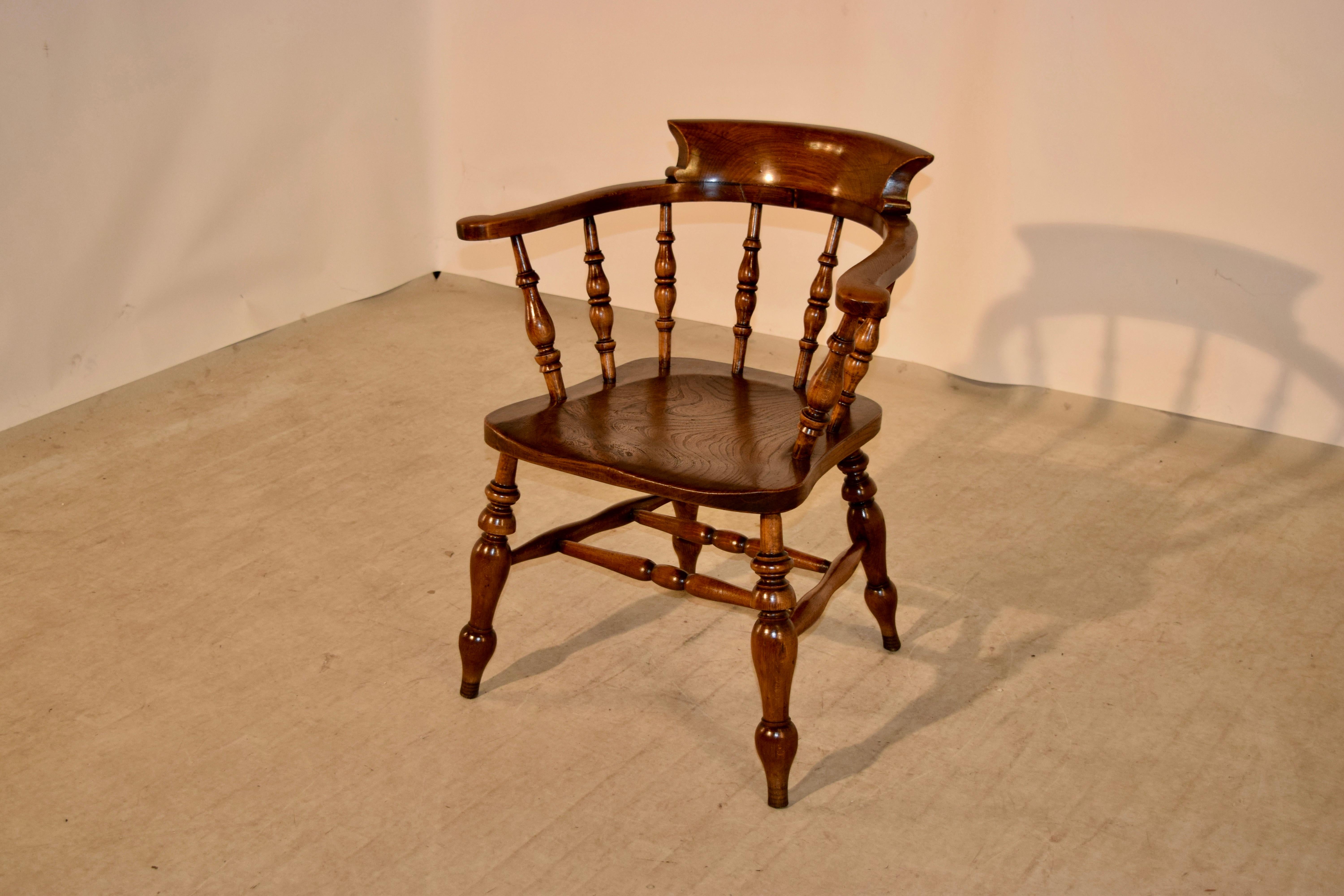 19th Century English Captain's Chair In Good Condition In High Point, NC