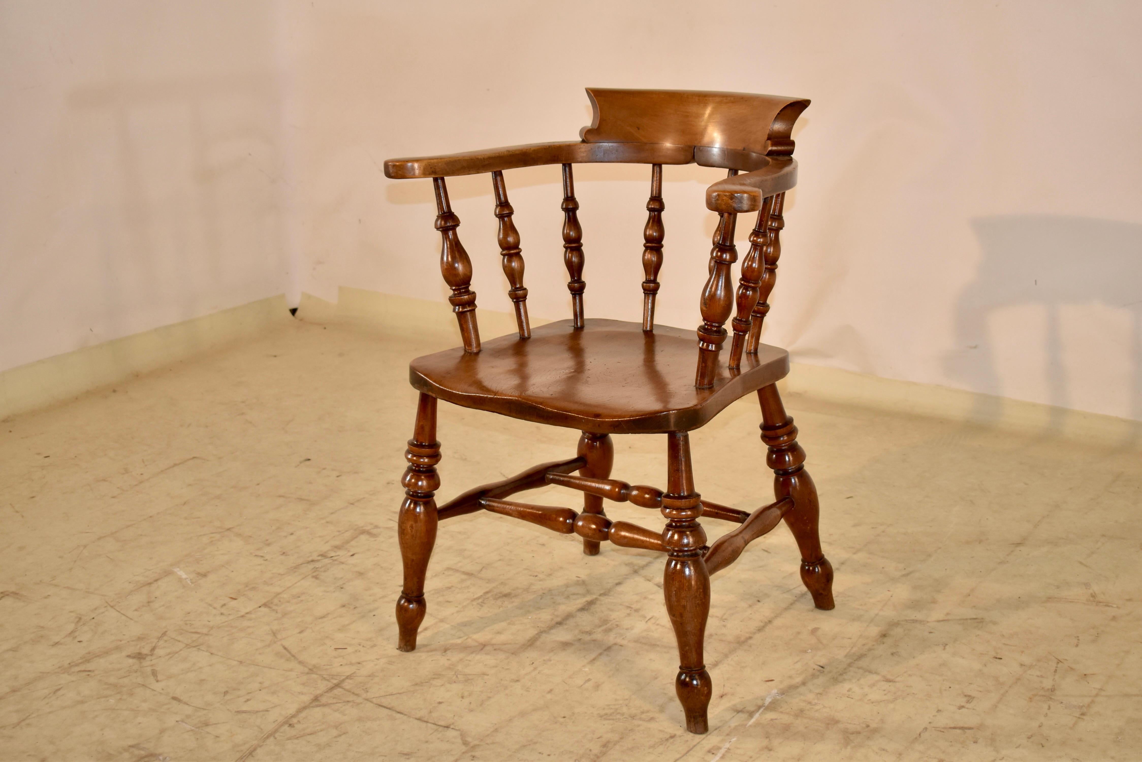 19th Century English Captain's Chair In Good Condition For Sale In High Point, NC