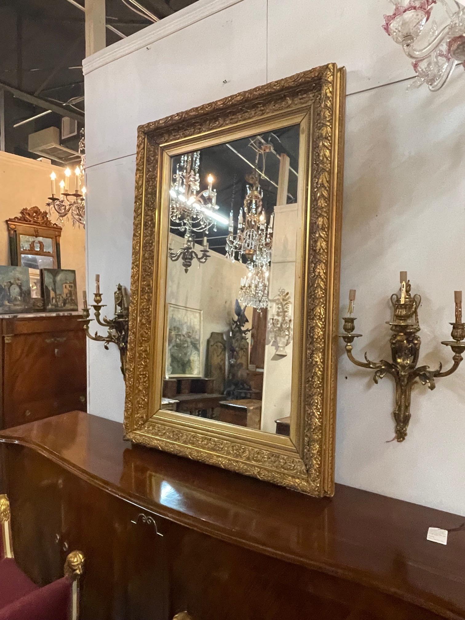 19th Century English Carved and Giltwood Mirror 5