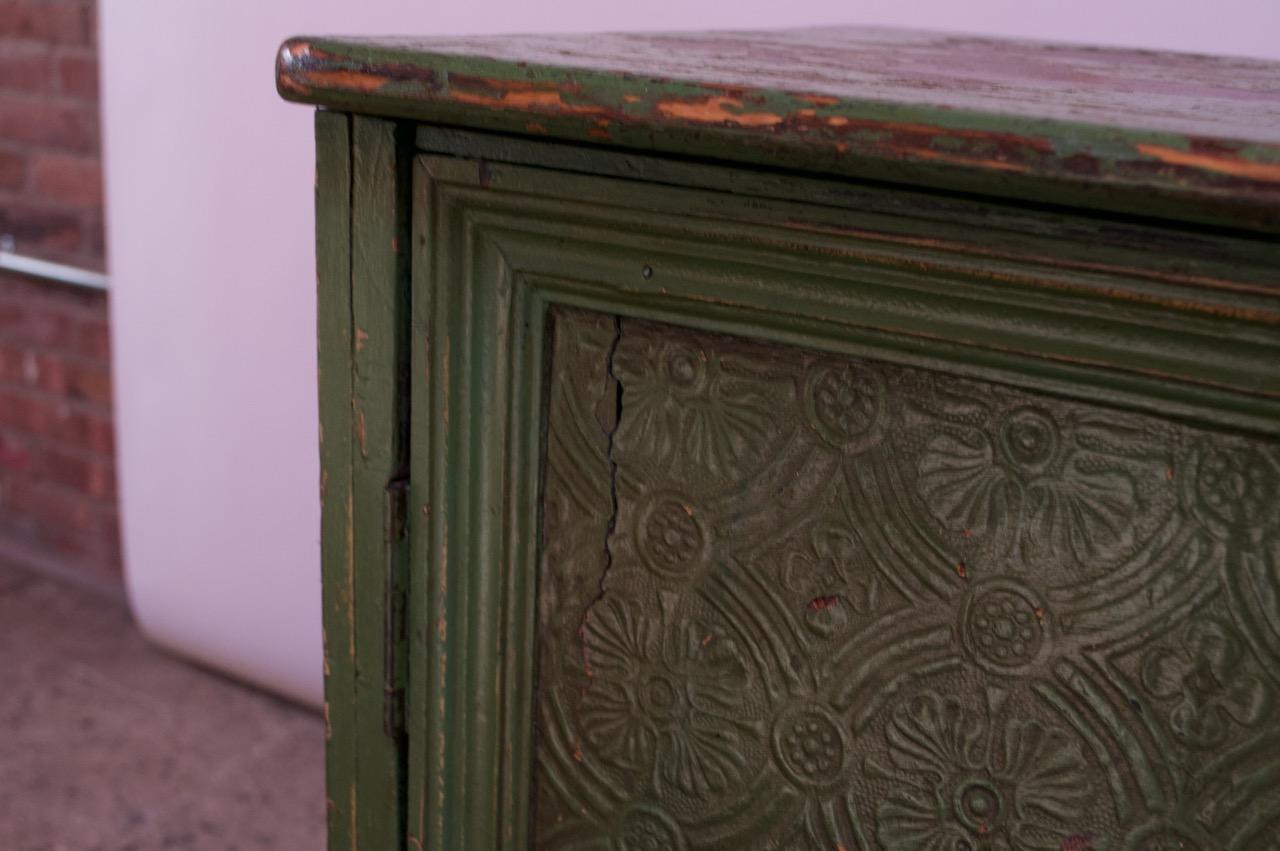 19th Century English Carved and Painted Green Pantry Cabinet / Jelly Cupboard 7