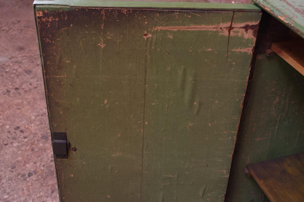 19th Century English Carved and Painted Green Pantry Cabinet / Jelly Cupboard 8