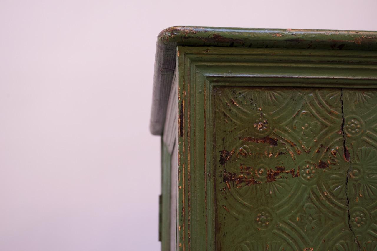 19th Century English Carved and Painted Green Pantry Cabinet / Jelly Cupboard 13