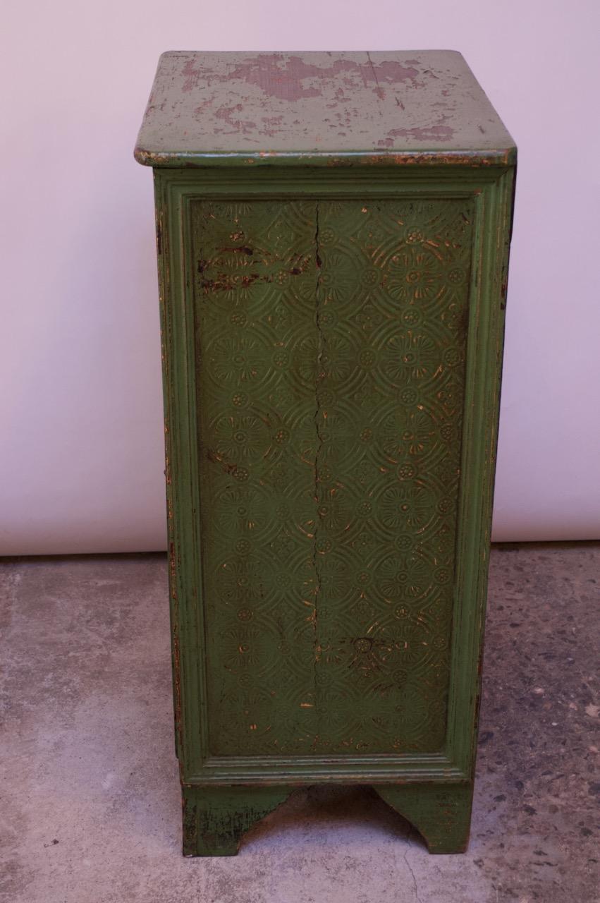 19th Century English Carved and Painted Green Pantry Cabinet / Jelly Cupboard 14