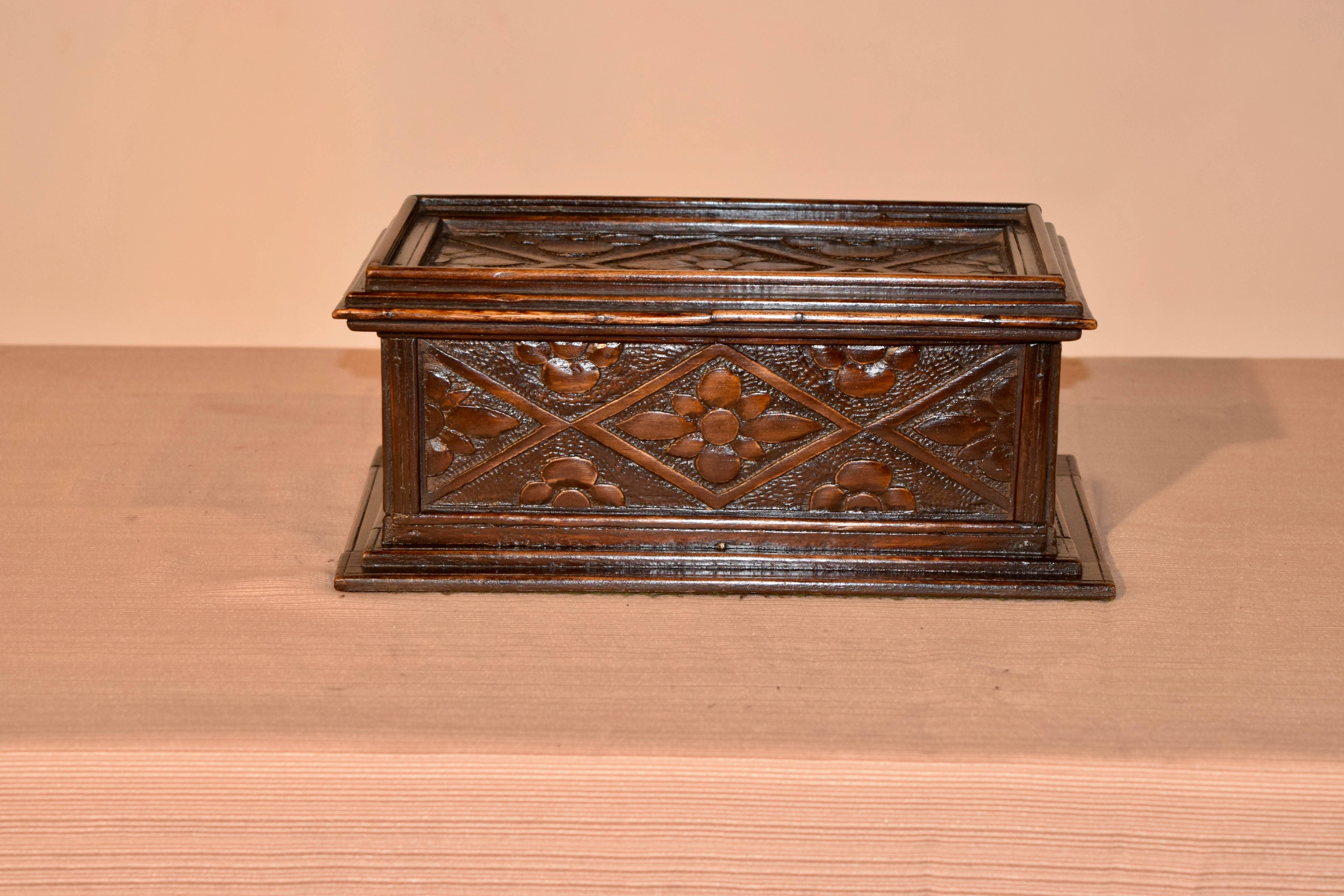Victorian 19th Century English Carved Box