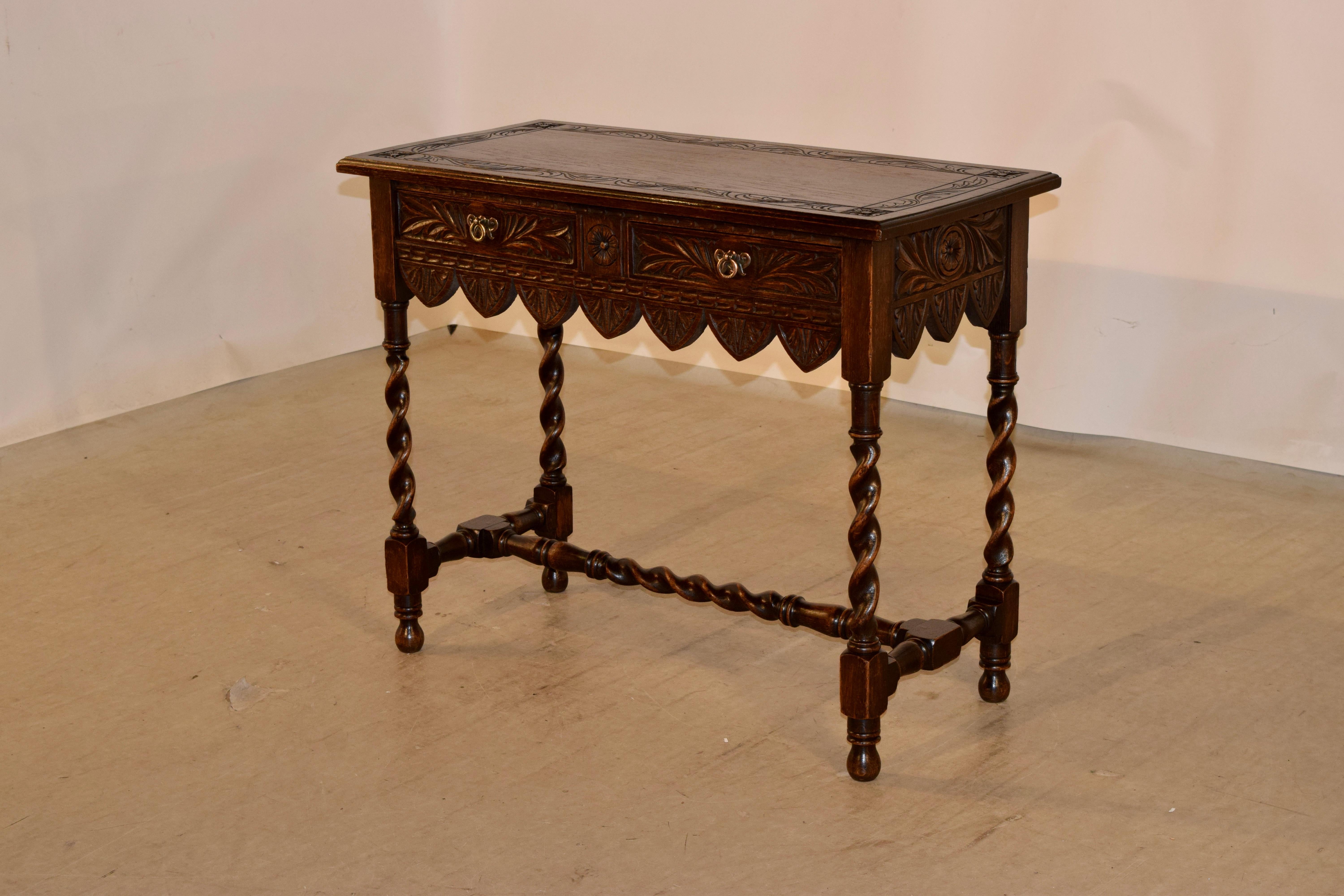 Victorian 19th Century English Carved Console Table